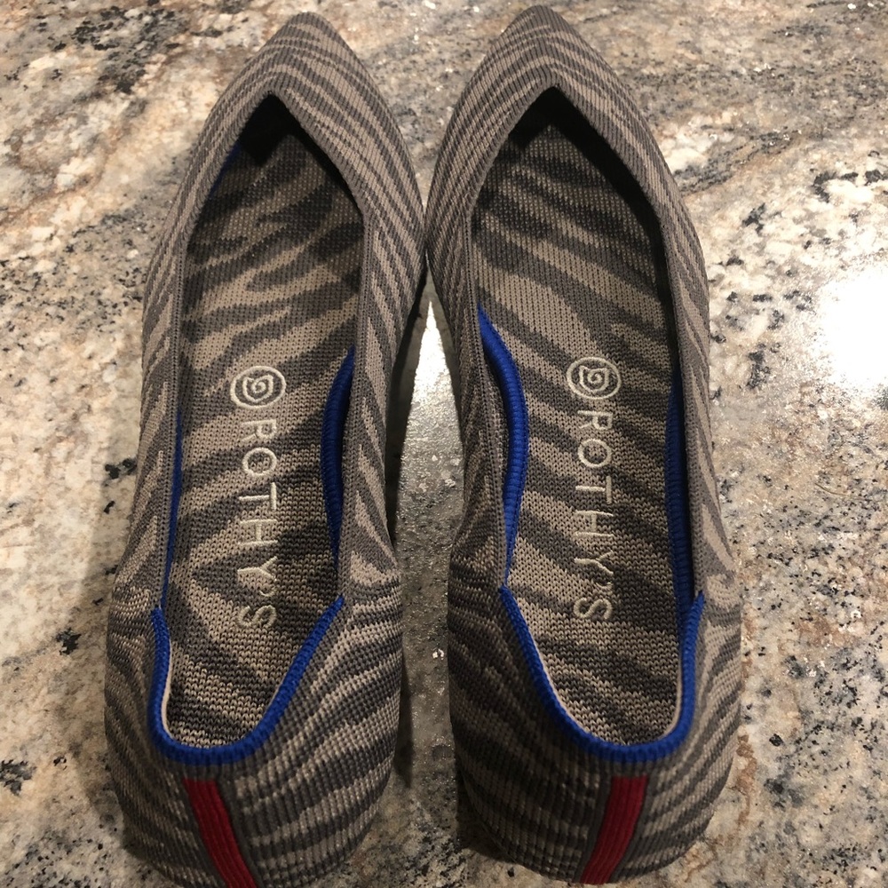 Brand New Rothy’s The Point - Zebra Print Size 8.5